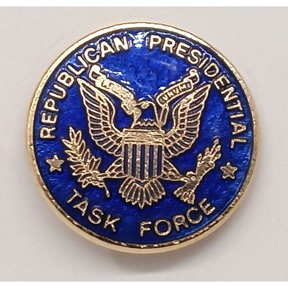 Republican Presidential Task Force Lapel Pin Blue Enamel Eagle Gold Tone Metal - Picture 4 of 17